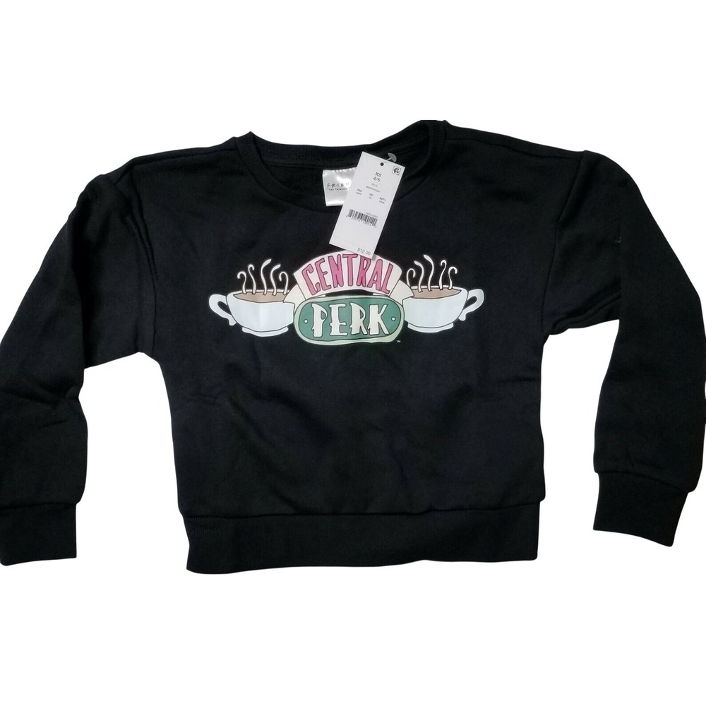 Friends Central Perk Logo Black Long Sleeve Sweatshirt Kids XS 4/5